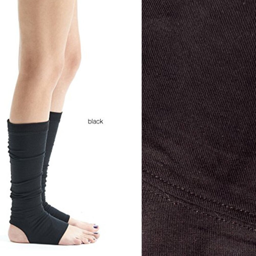 Aryasense Bamboo Yoga Spats Legwarmers, Stirrup, Dark Brown
